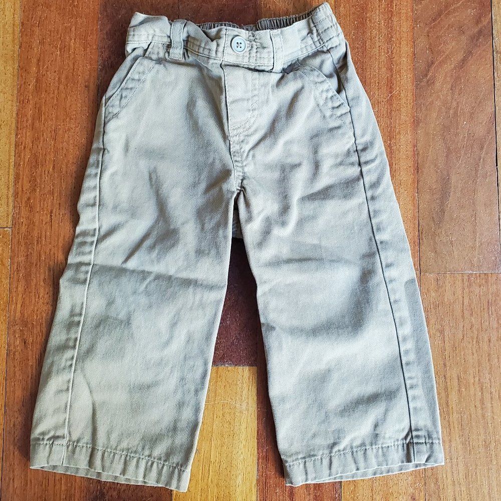 Cherokee Tan Elastic Waist Pants Size 18 Months - Picture 2 of 6